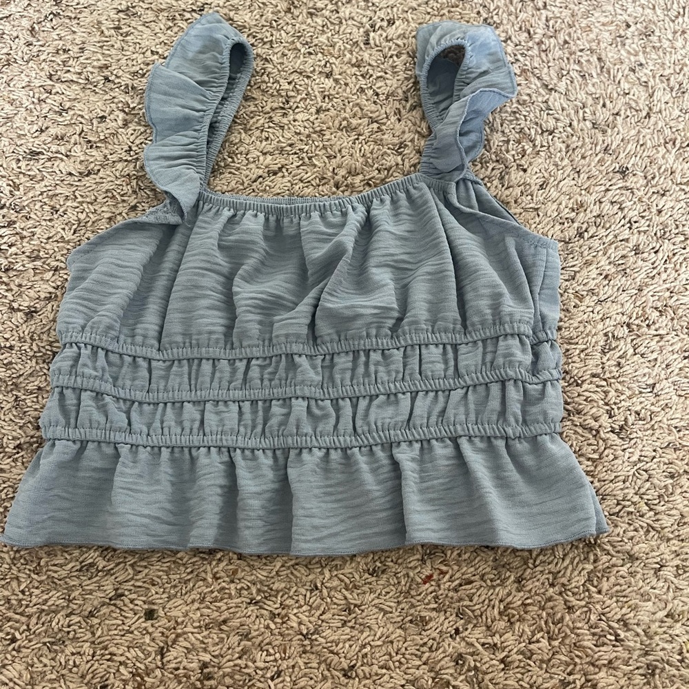 Blue Ruffled Top - Picture 2 of 2